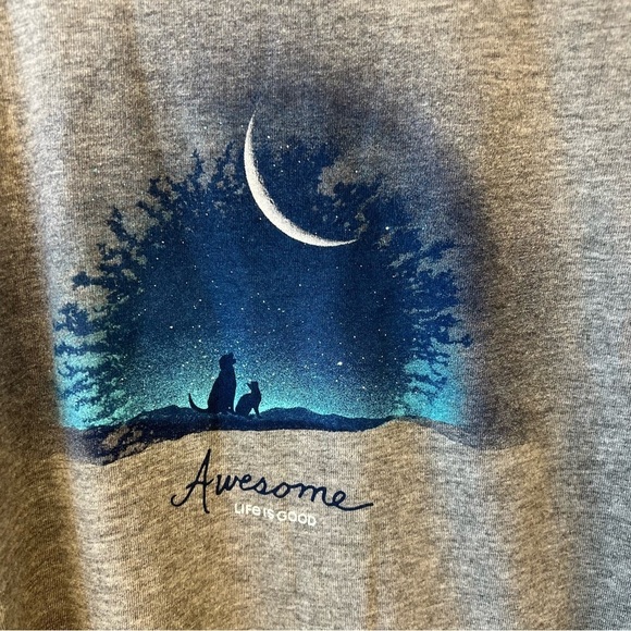 Life is Good Long Sleeve Gray Graphic Long Sleeve Crew Neck Boy's Extra Small - Picture 3 of 8